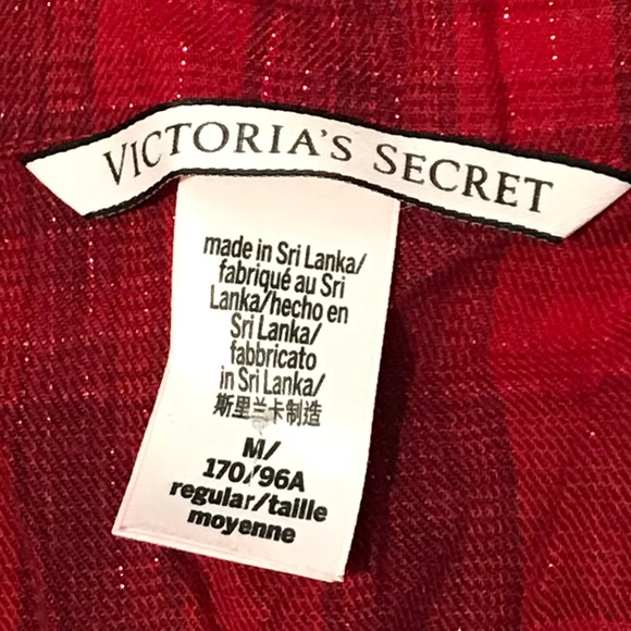 Victoria’s Secret red sparkly checkered 2-pc pajama set - Picture 13 of 16